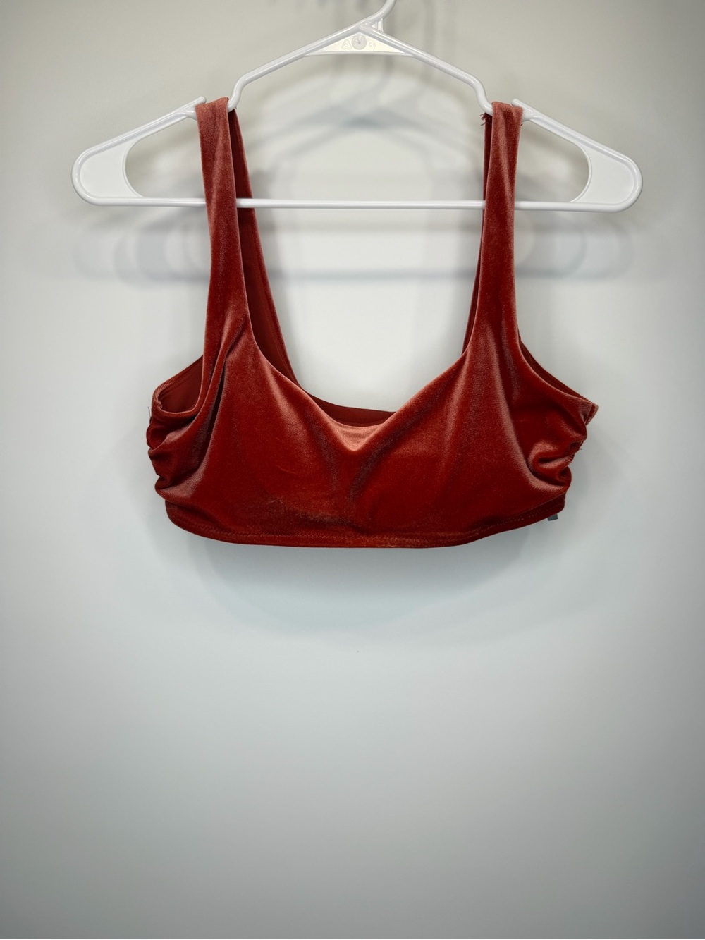 Aerie Rust Velvet Bralette Size Small Soft Stretch Lounge Bra Crop Top